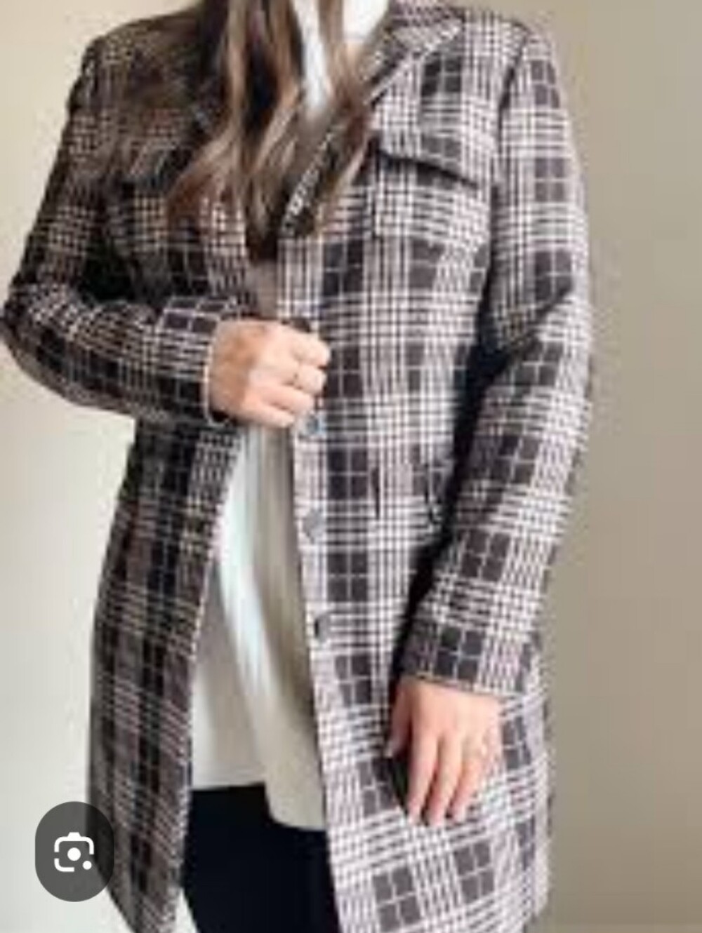 Worthington women's plaid coat Button up size 10 Academia, clueless preppy